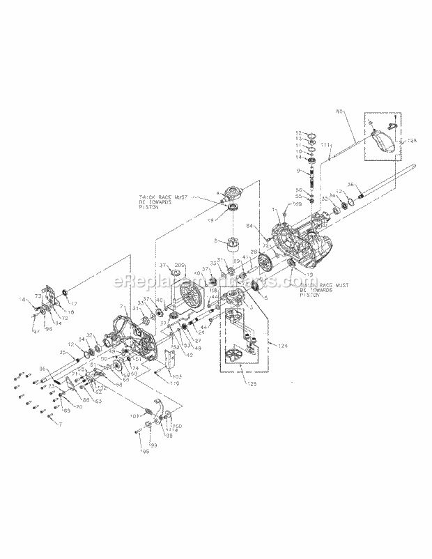 Transmission 618-0319 Dd Axle Diagram and Parts List for LT1022 13AB11CH710, 13AB11CH712 Cub Cadet Lawn Tractor